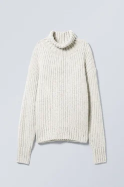 Weekday LOOSE KNITTED TURTLENECK SWEATER light grey melange Hot
