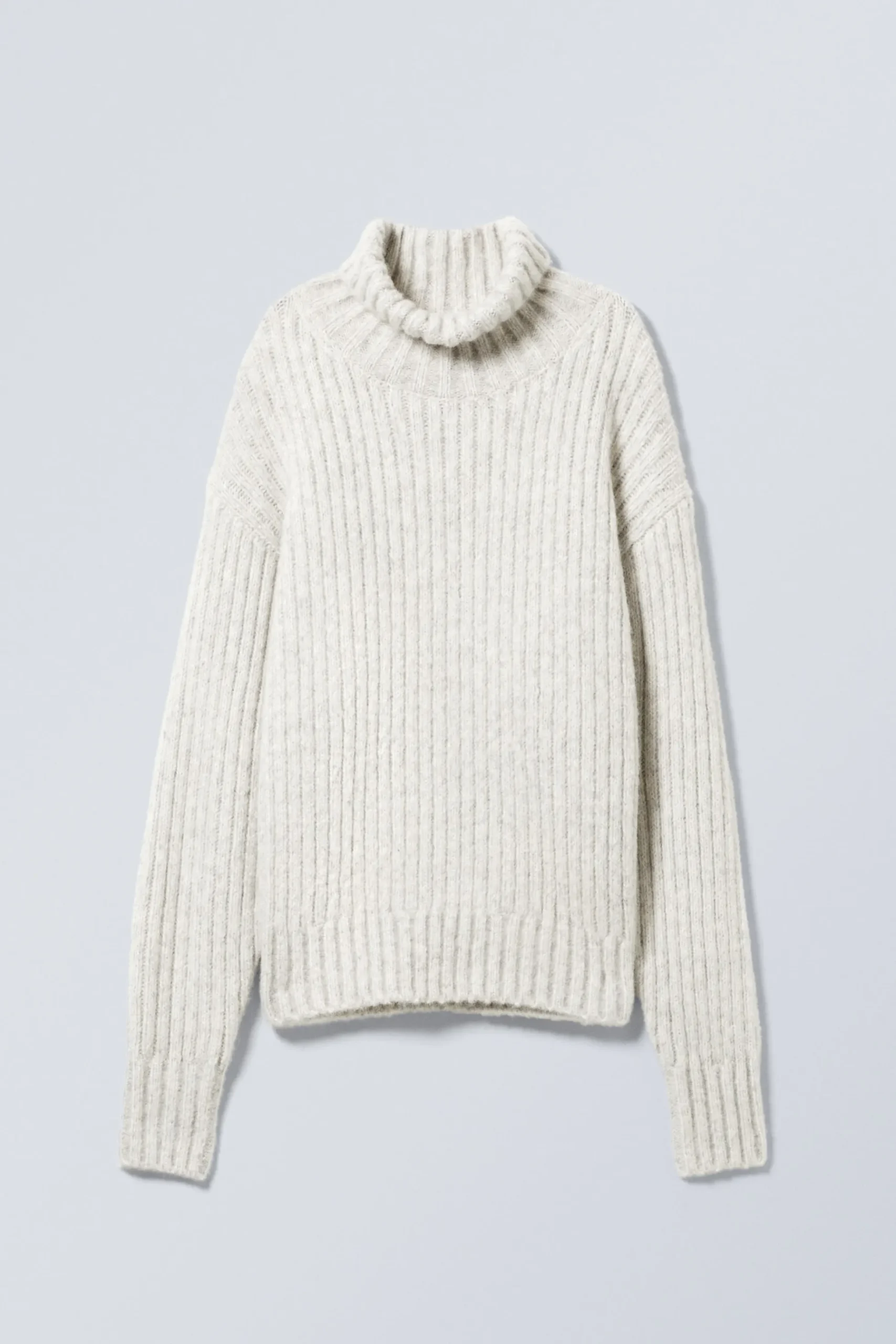 Weekday LOOSE KNITTED TURTLENECK SWEATER light grey melange Hot