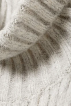 Weekday LOOSE KNITTED TURTLENECK SWEATER light grey melange Hot