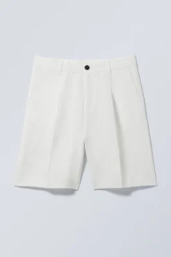 Weekday LOOSE LINEN SUIT SHORTS light dusty white Shop