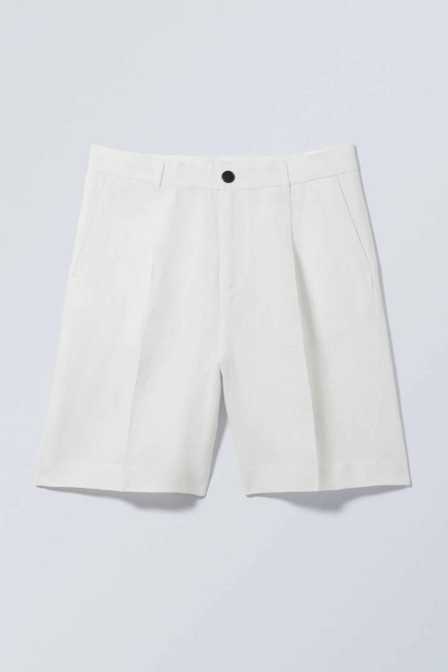 Weekday LOOSE LINEN SUIT SHORTS light dusty white Shop