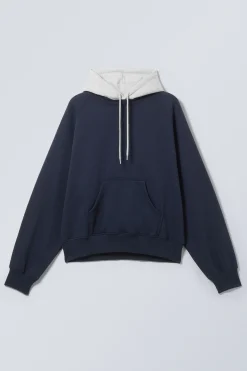 Weekday LOOSE RAGLAN HOODIE dark blue/grey Best Sale