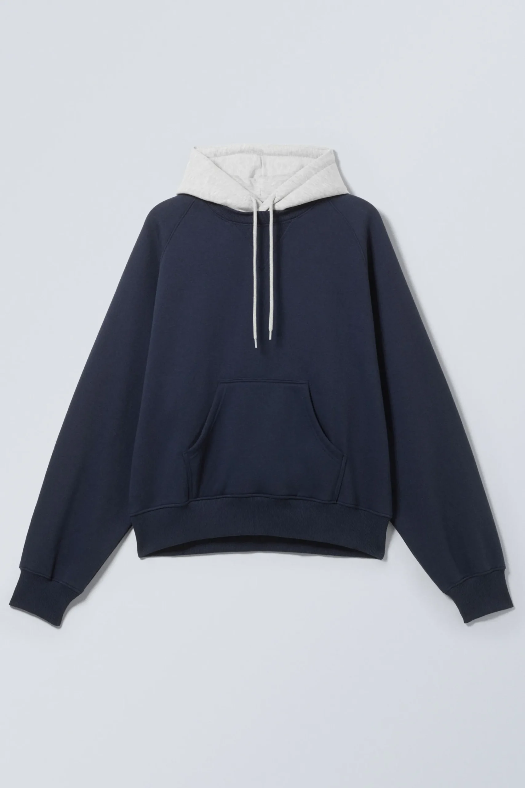 Weekday LOOSE RAGLAN HOODIE dark blue/grey Best Sale
