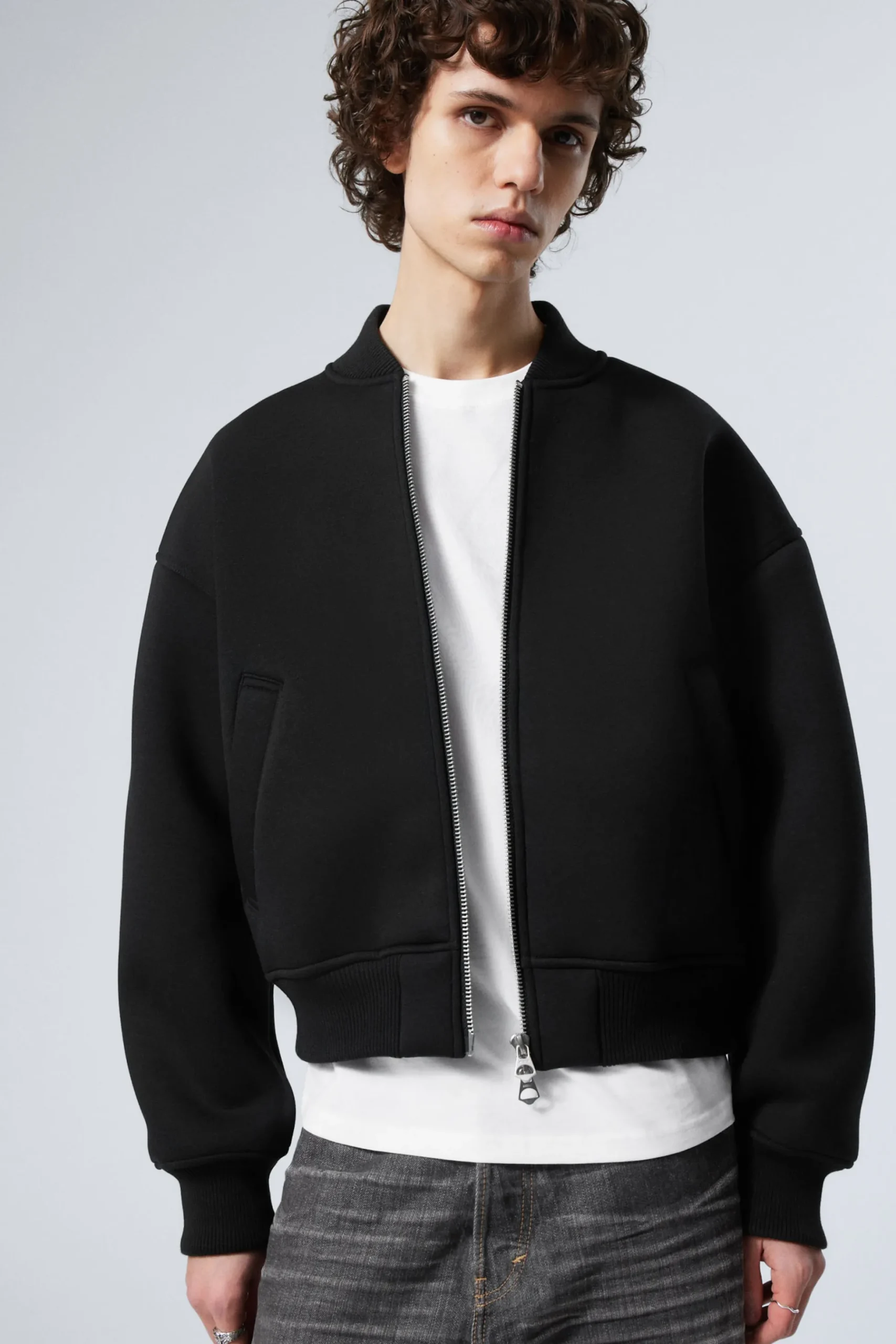 Weekday LOOSE SCUBA BOMBER JACKET black Sale