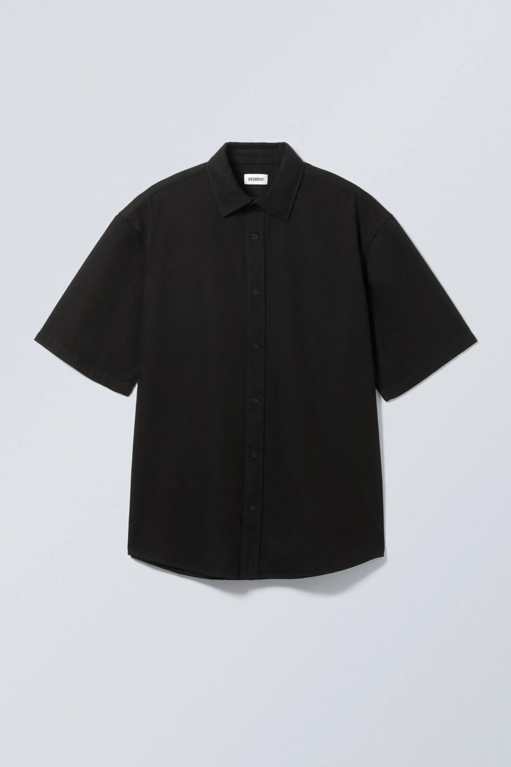 Weekday LOOSE SHORT SLEEVE DENIM SHIRT black rinse Store