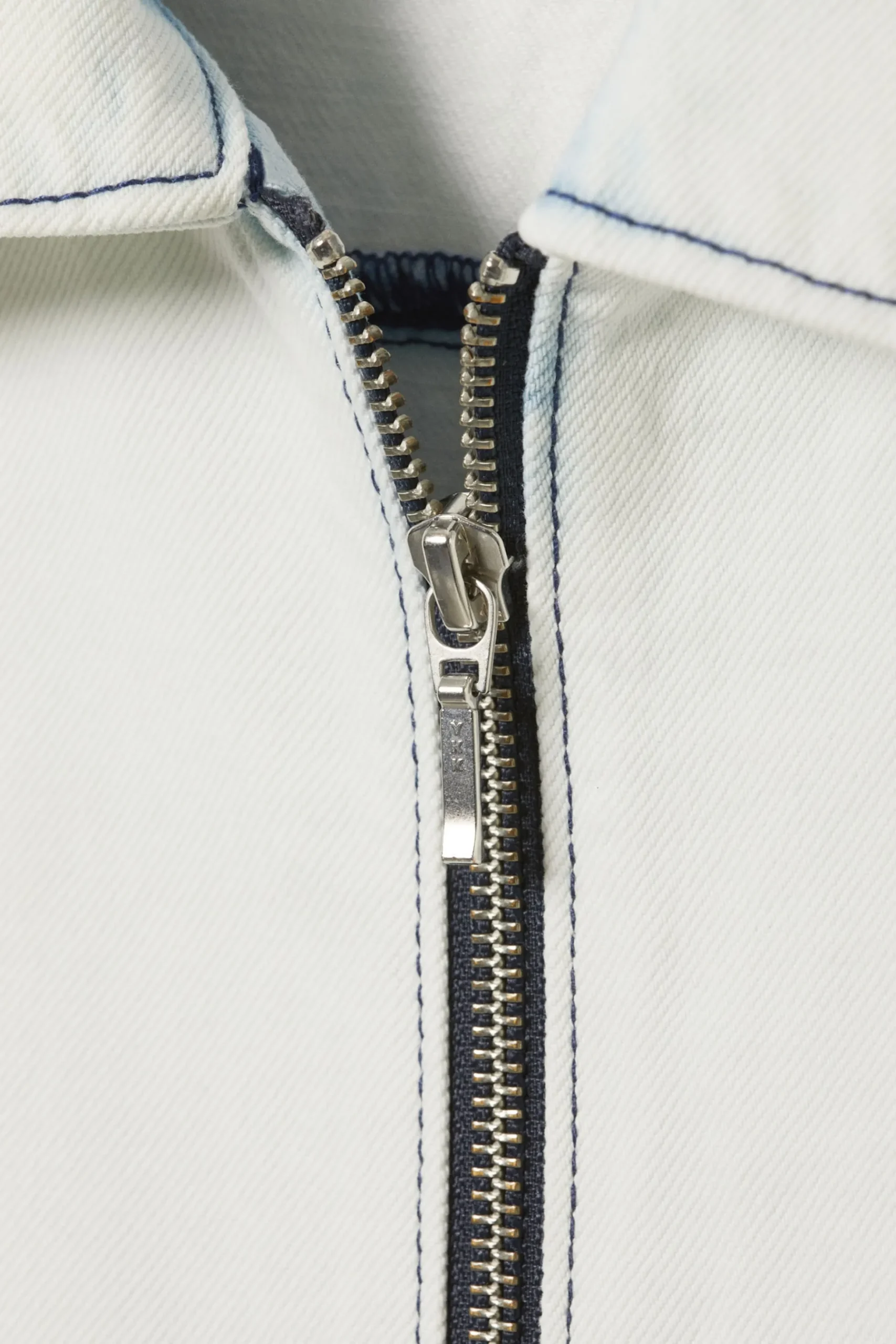 Weekday LOOSE SHORT SLEEVE DENIM ZIP SHIRT blotch blue New