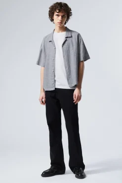 Weekday LOOSE SHORT SLEEVE LINEN BLEND SHIRT dusty blue Cheap