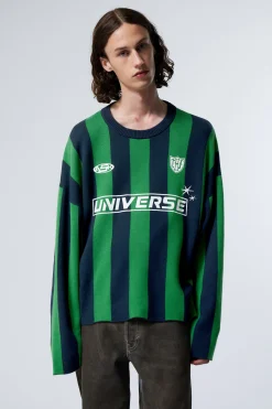 Weekday LOOSE SOCCER TEAM KNITTED SWEATER green Fashion