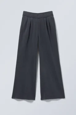 Weekday LOOSE WIDE HEAVYWEIGHT SWEATPANTS washed dark blue New