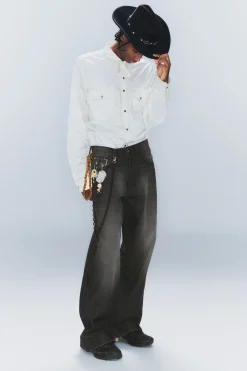 Weekday LOOSER REGULAR WAIST LOOSE STRAIGHT JEANS chafe black Discount