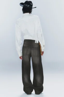 Weekday LOOSER REGULAR WAIST LOOSE STRAIGHT JEANS chafe black Discount