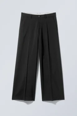 Weekday LOW WAIST LOOSE FIT SUIT TROUSERS black Cheap