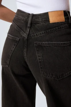 Weekday LOW WAIST LOOSE WIDE JEANS tuned black Clearance
