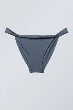 Weekday LOW WAIST RUCHED BIKINI BRIEFS blue shimmer Shop