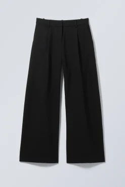 Weekday LOW WAIST WIDE SUITING TROUSERS black Outlet