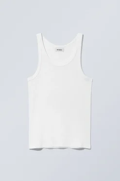 Weekday MATHEUS RIB TANK TOP white Hot