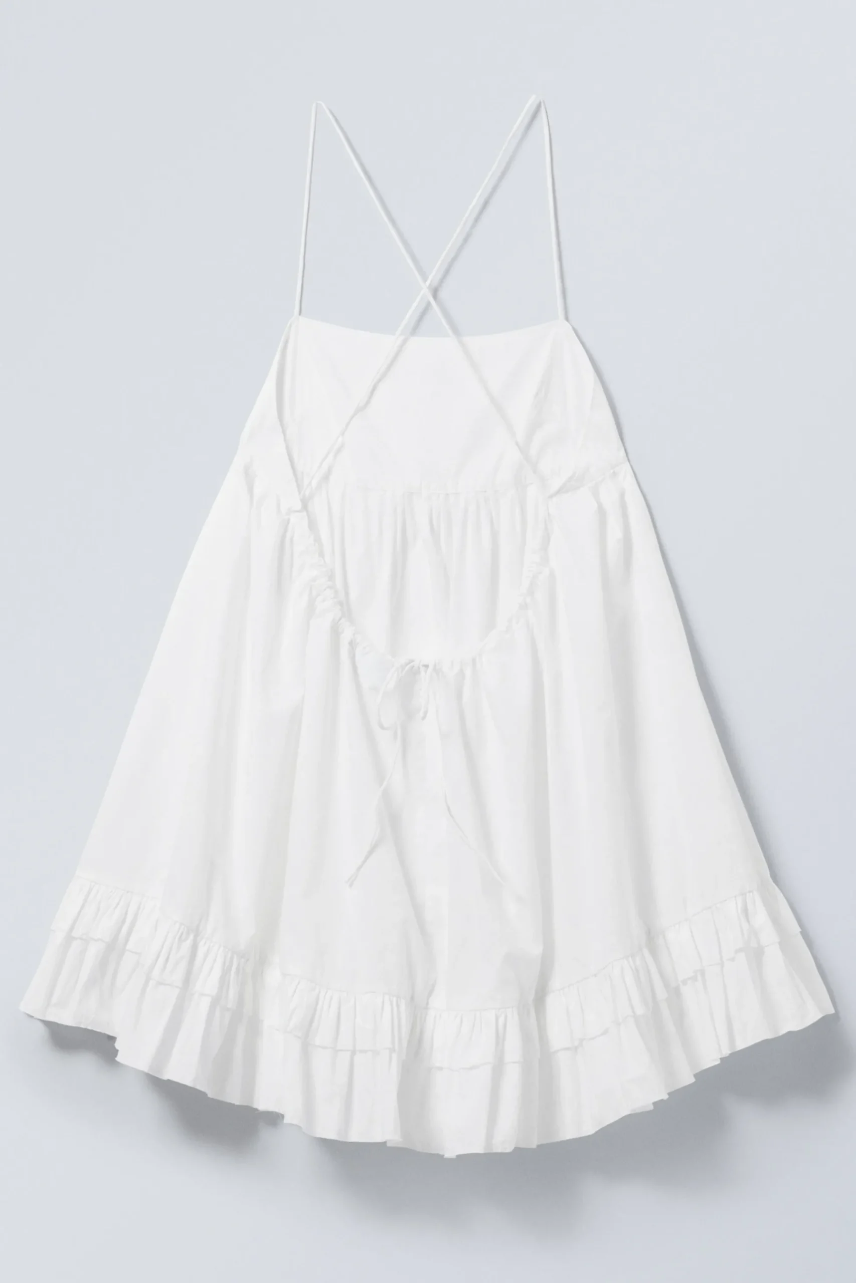 Weekday MINI POPLIN STRAP DRESS white New