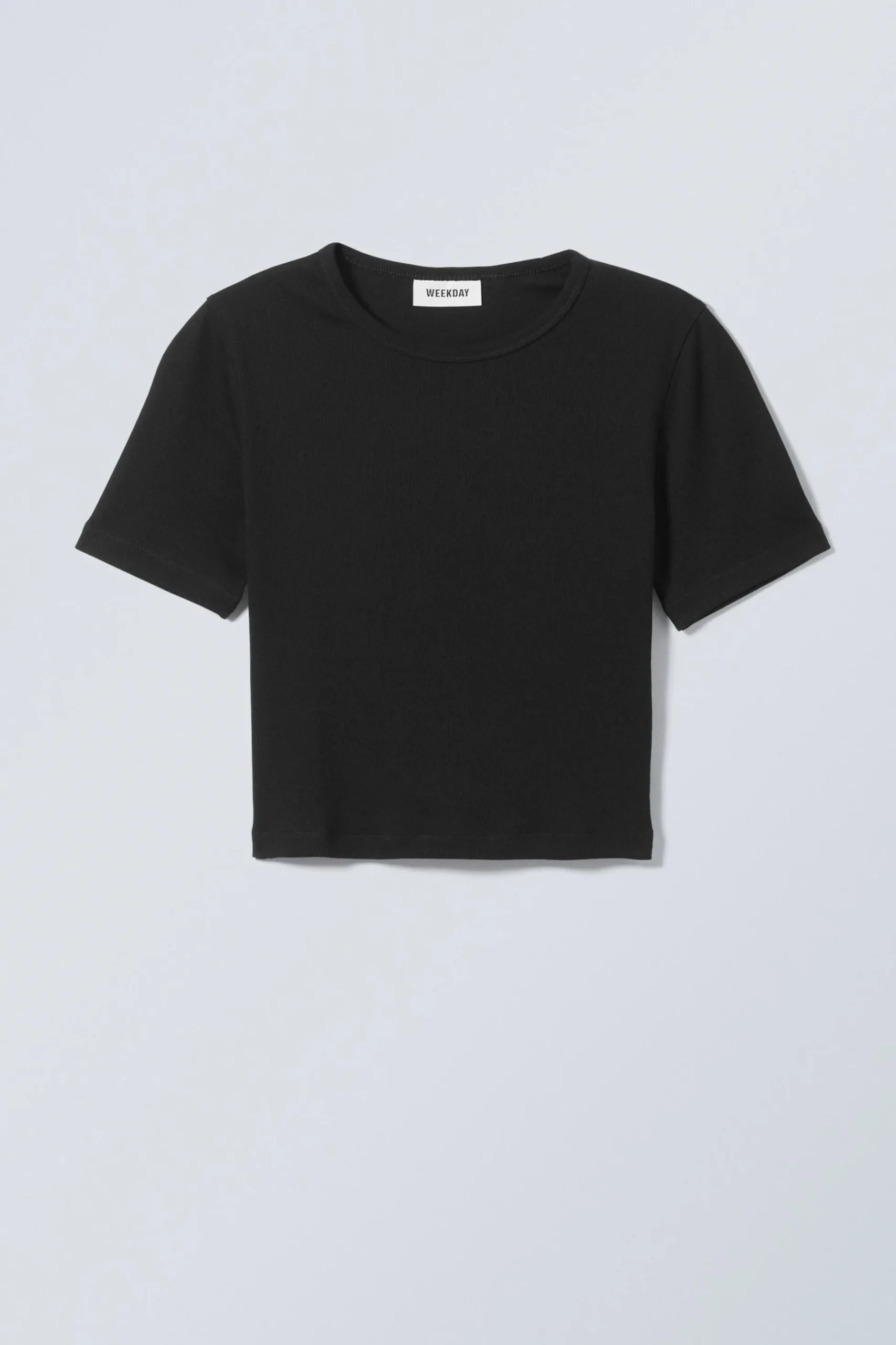 Weekday MINI RIB CROP TOP black Fashion