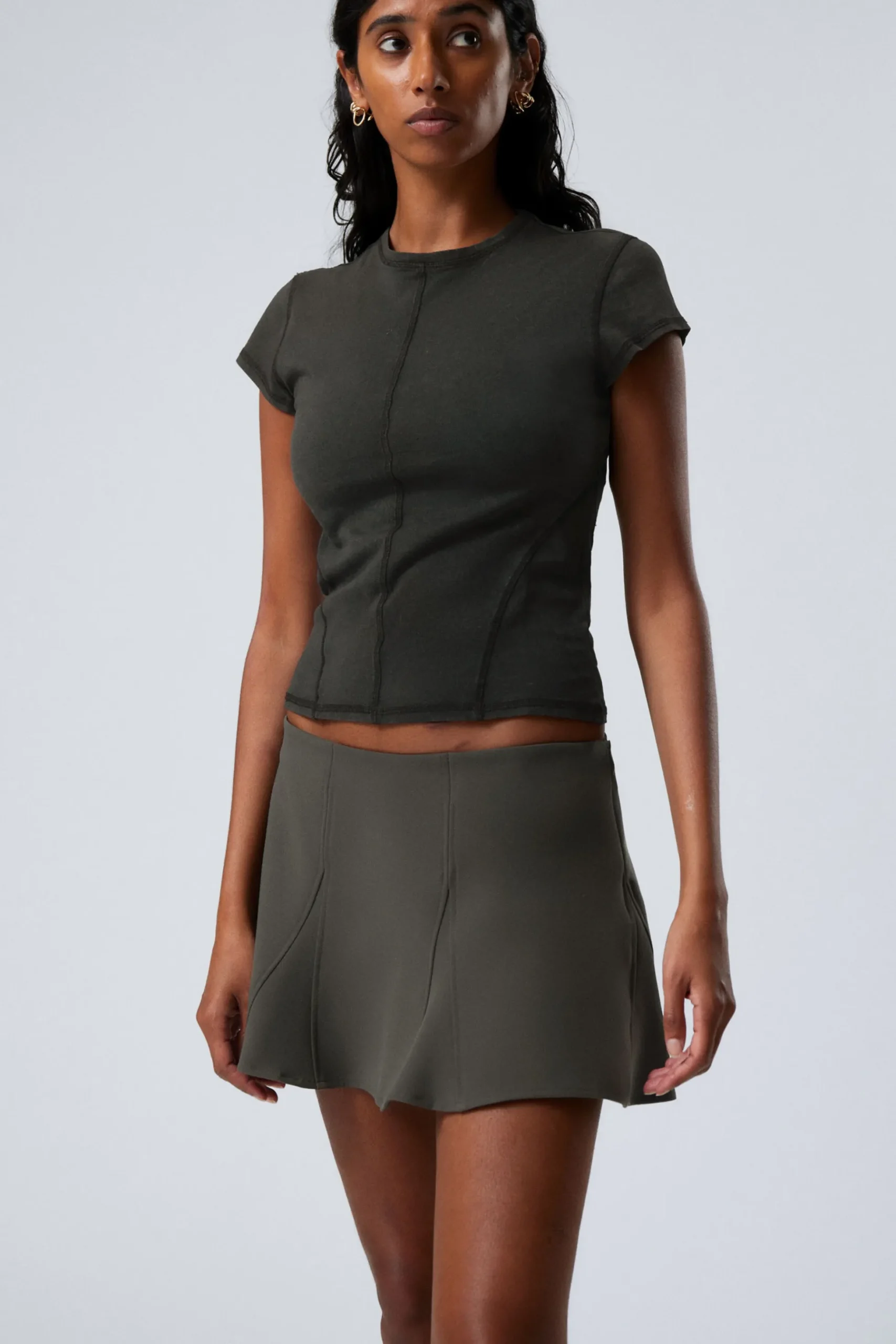 Weekday MINI SKIRT dark grey Sale