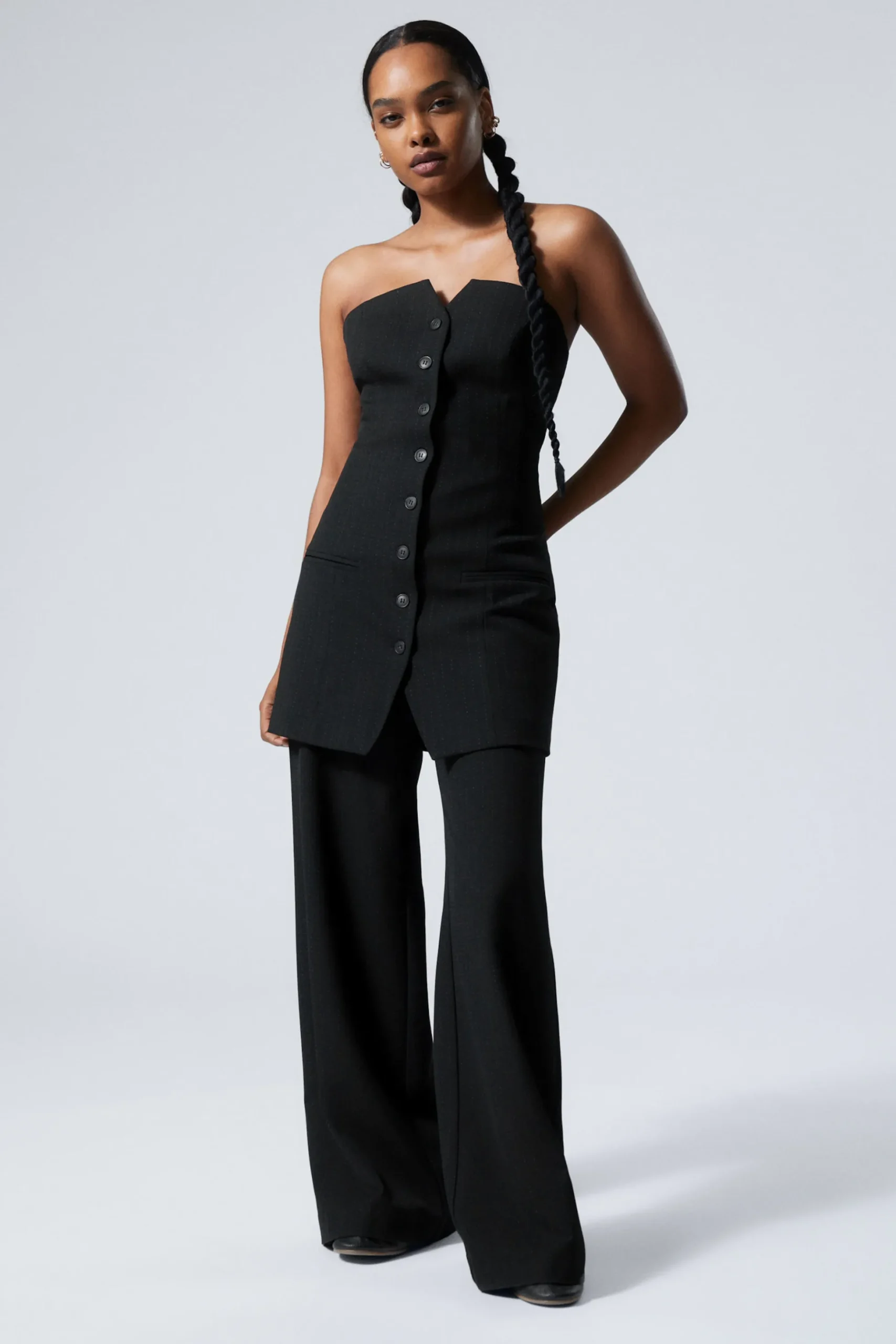 Weekday MINI SUITING DRESS black stripe Best