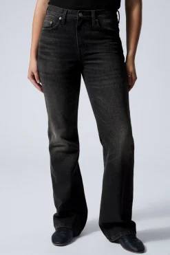 Weekday MOON MID RISE REGULAR BOOTCUT LEG JEANS deep night black Clearance