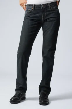 Weekday NAIL LOW RISE SLIM STRAIGHT LEG JEANS soil blue brown stained blue Shop