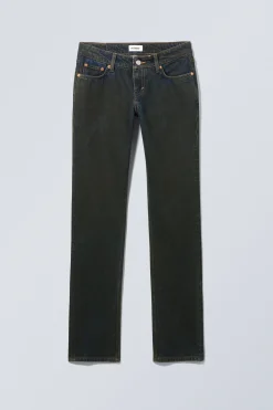 Weekday NAIL LOW RISE SLIM STRAIGHT LEG JEANS soil blue brown stained blue Shop