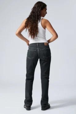 Weekday NAIL LOW RISE SLIM STRAIGHT LEG JEANS soil blue brown stained blue Shop