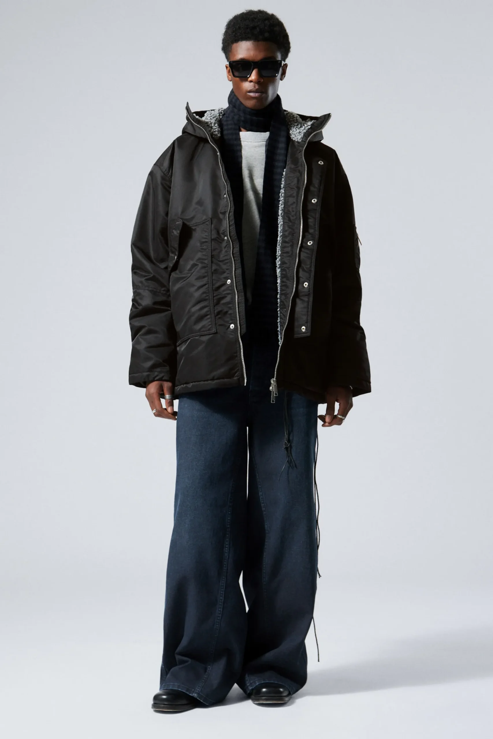 Weekday NYLON PADDED PARKA JACKET black Fashion