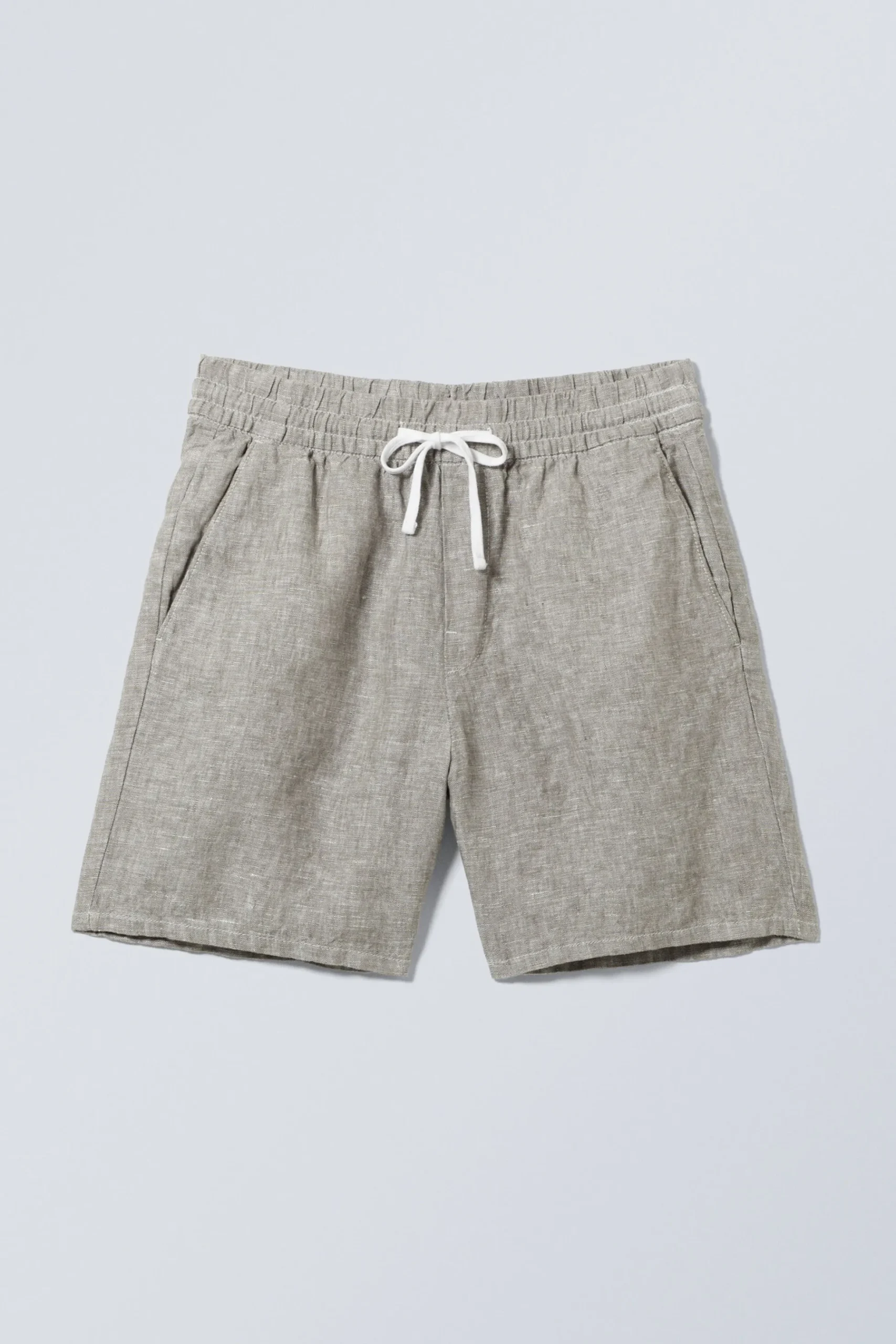 Weekday OLSEN LINEN SHORTS faded dusty mole Outlet
