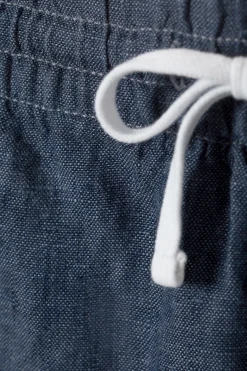 Weekday OLSEN LINEN SHORTS dark blue melange Best Sale