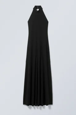 Weekday OPEN BACK MAXI HALTER DRESS black New