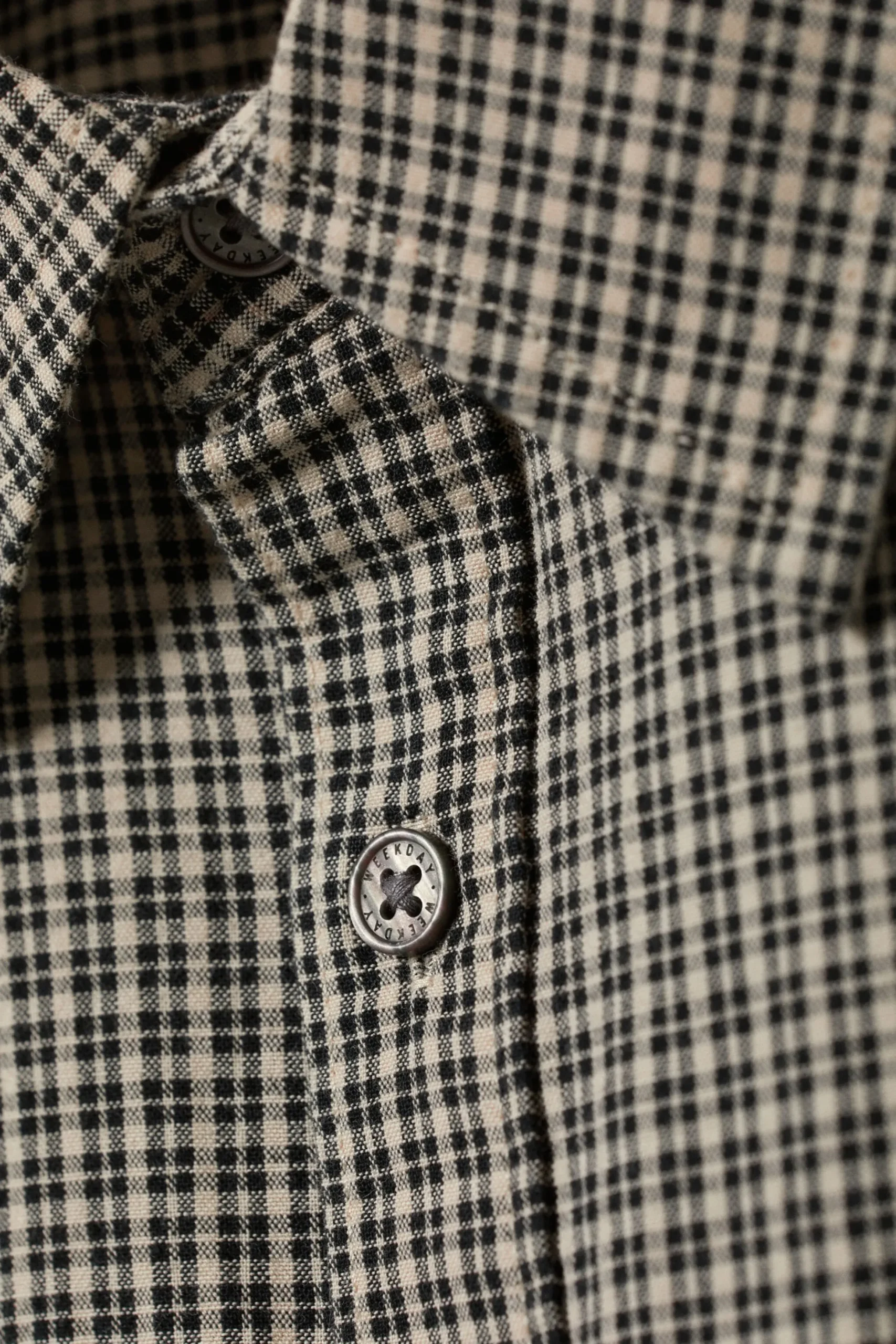 Weekday OVERSIZED CHECKED SHIRT black/beige check Best Sale