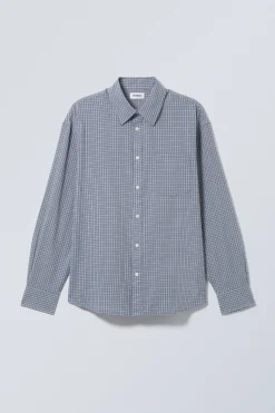 Weekday OVERSIZED CHECKED SHIRT blue check Flash Sale