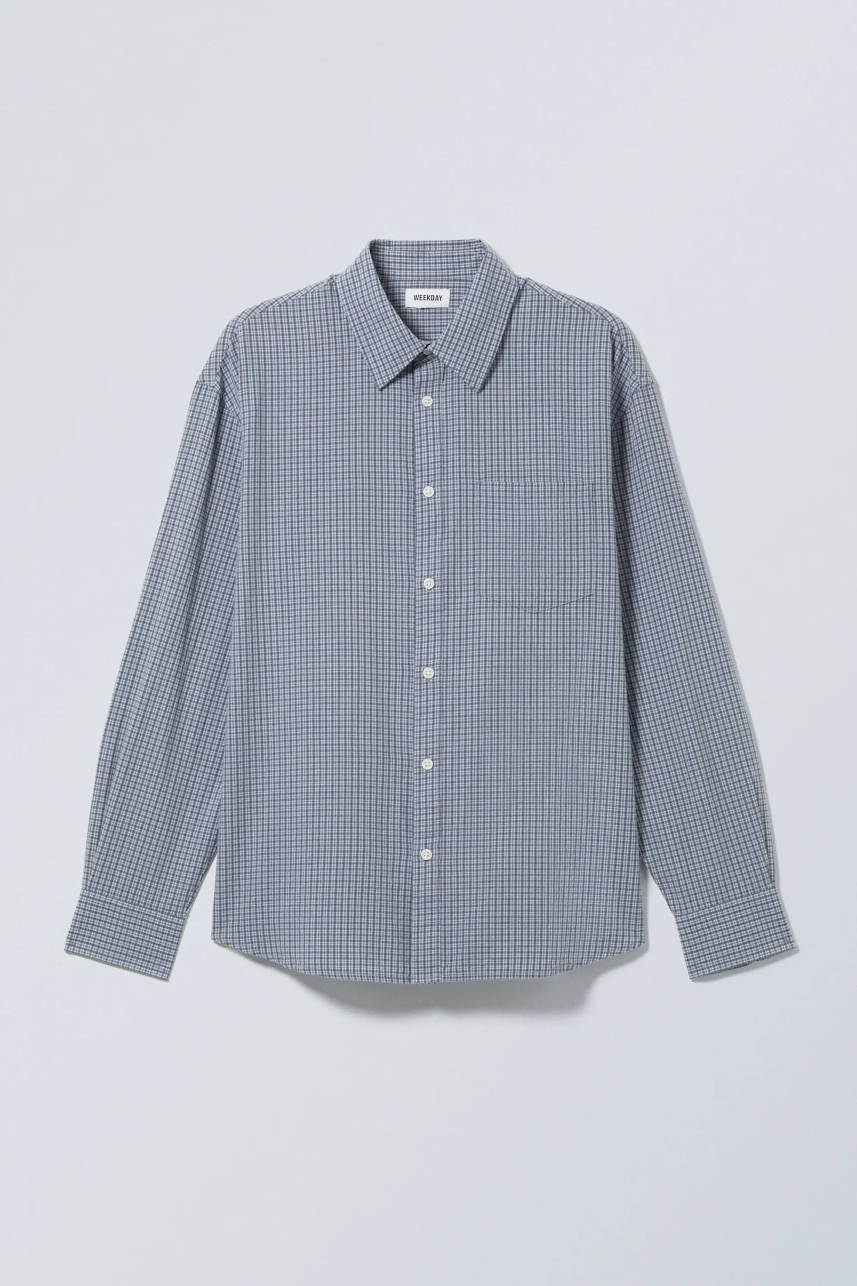 Weekday OVERSIZED CHECKED SHIRT blue check Flash Sale