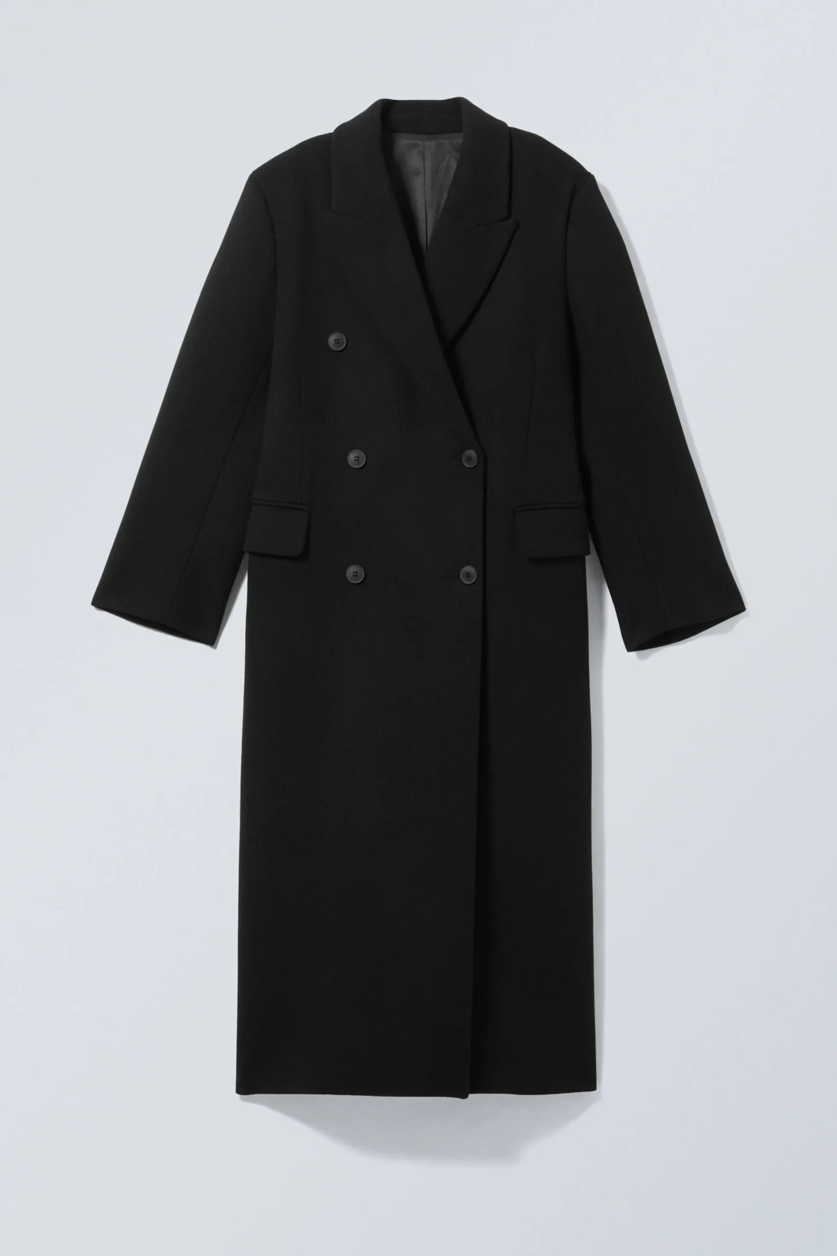 Weekday OVERSIZED DOUBLE-BREASTED WOOL-BLEND COAT black Shop