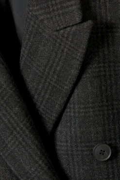 Weekday OVERSIZED DOUBLE-BREASTED WOOL-BLEND COAT black check Store