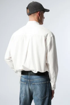 Weekday OVERSIZED GRAPHIC COTTON SHIRT white fantazy fc Hot