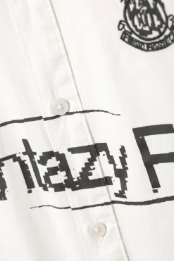 Weekday OVERSIZED GRAPHIC COTTON SHIRT white fantazy fc Hot