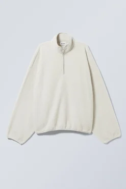 Weekday OVERSIZED HALF-ZIP FLEECE SWEATSHIRT light dusty mole Outlet