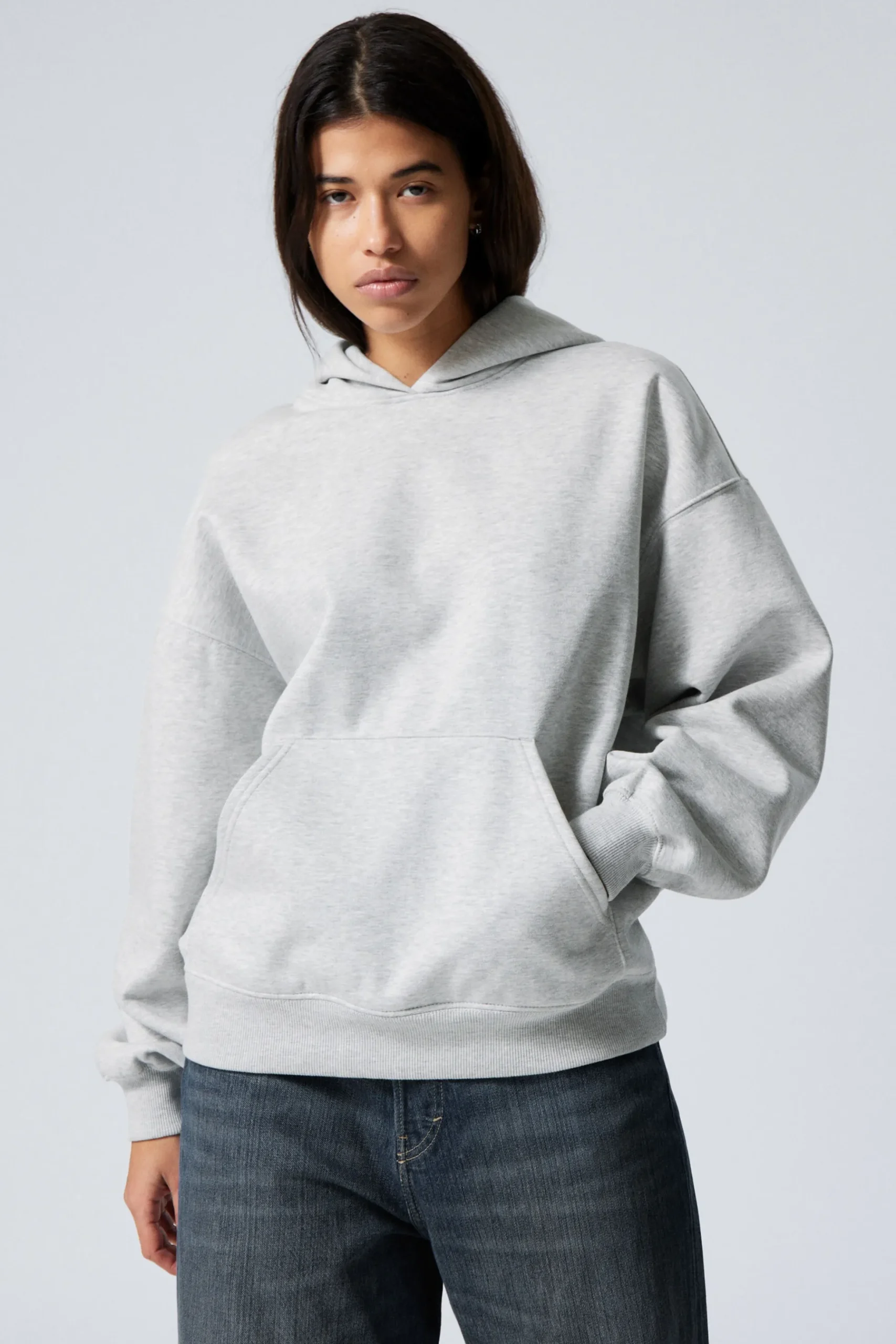 Weekday OVERSIZED HEAVYWEIGHT HOODIE light grey melange Cheap