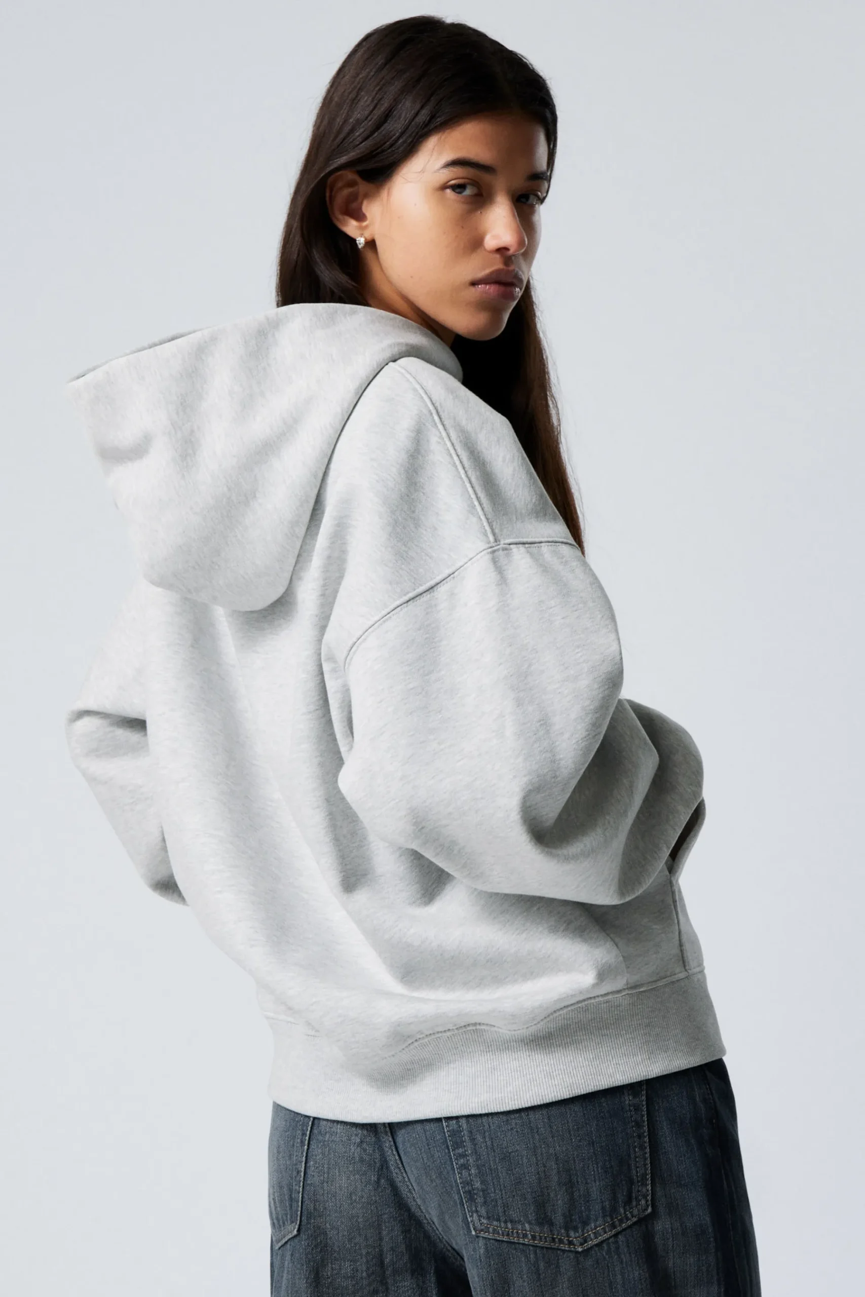 Weekday OVERSIZED HEAVYWEIGHT HOODIE light grey melange Cheap