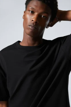 Weekday OVERSIZED HEAVYWEIGHT T-SHIRT black Best