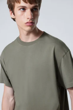 Weekday OVERSIZED HEAVYWEIGHT T-SHIRT light khaki green New