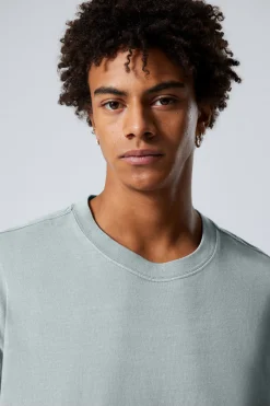 Weekday OVERSIZED HEAVYWEIGHT T-SHIRT washed grey/blue Cheap