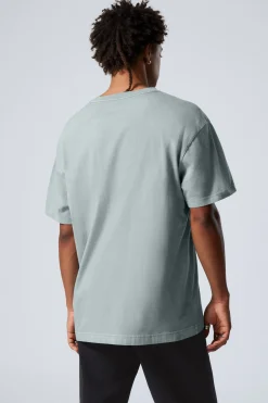 Weekday OVERSIZED HEAVYWEIGHT T-SHIRT washed grey/blue Cheap