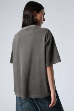 Weekday OVERSIZED HEAVYWEIGHT T-SHIRT washed black Fashion