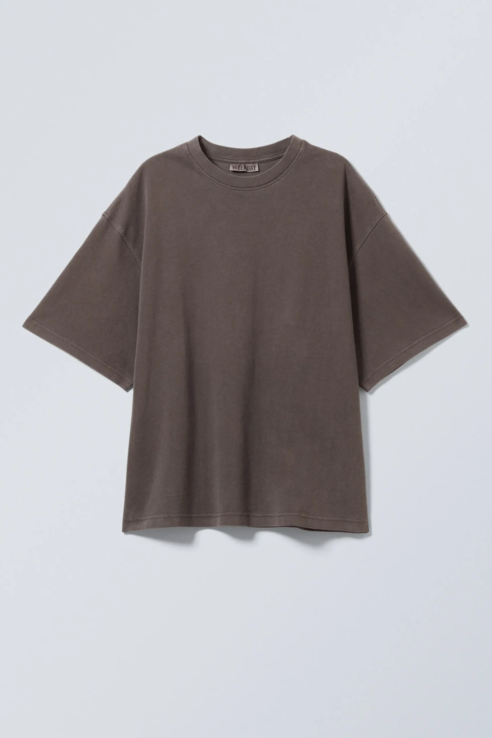 Weekday OVERSIZED HEAVYWEIGHT T-SHIRT washed dark brown Clearance