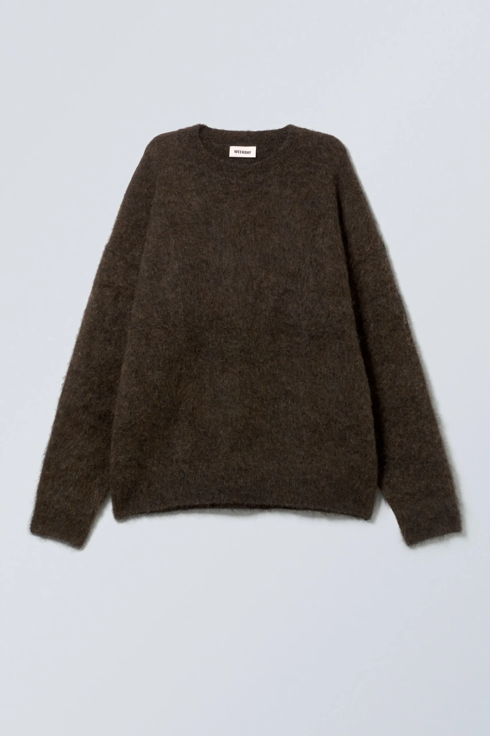 Weekday OVERSIZED KNITTED MOHAIR BLEND SWEATER dark brown melange Hot