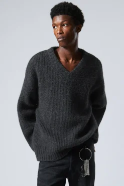 Weekday OVERSIZED KNITTED WOOL-BLEND SWEATER black Online